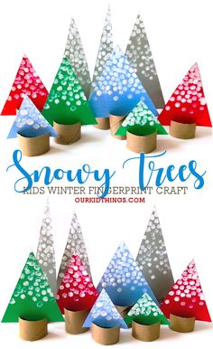 Fingerprint Winter Tree Craft Winter Tree Craft, Winter Tree Crafts, Fingerprint Crafts, Fun Winter Crafts, Storytime Crafts, Christmas Art Projects, December Crafts, Fingerprint Tree, Preschool Christmas Crafts