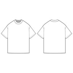 the front and back view of a white t - shirt with short sleeves, on a white background