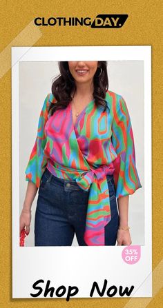 Reeva Vibrant Print Belt Blouse Belt Blouse, Shop Now, Free Shipping, Clothes