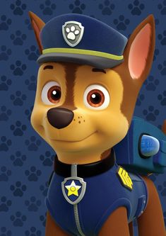 a cartoon dog wearing a police uniform