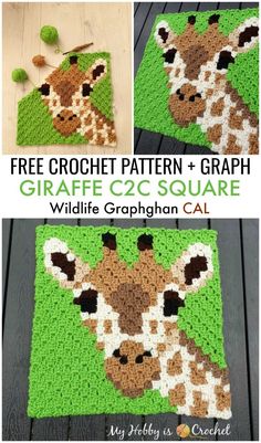 a crocheted giraffe is shown with the text, free crochet pattern