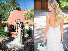 the bride and groom are getting ready to walk down the aisle