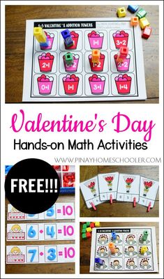 valentine's day hands - on math activities with free printables for kids