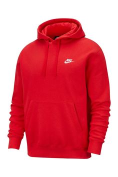 Cotton-rich fleece keeps you comfy in a street-ready hoodie with the classic Swoosh logo on the chest. 26" length (size Medium) Drawstring hood Kangaroo pocket 80% cotton, 20% polyester Machine wash, tumble dry Imported Swoosh Logo, Mens Sportswear, Polo Ralph Lauren Mens, New Nike, Nike Sportswear, Kangaroo Pocket, Kangaroo, Nike Men, Pullover Hoodie