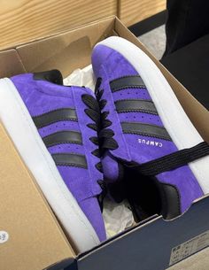 Purple Adidas Shoes, Adidas Campus 00, Campus 00, Purple Adidas, Trendy Shoes Sneakers, Preppy Shoes, Pretty Shoes Sneakers, Shoe Wishlist, Purple Girls