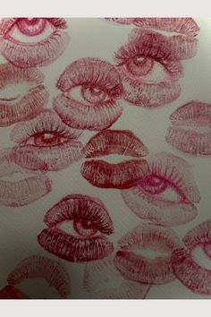 the lips are drawn on paper with pencils in it and there is no image here to provide a caption for