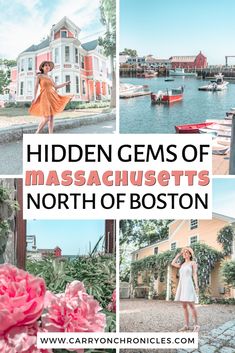 the hidden gems of massachusetts's north of boston with text overlay that reads, hidden gems of massachusetts'north of boston