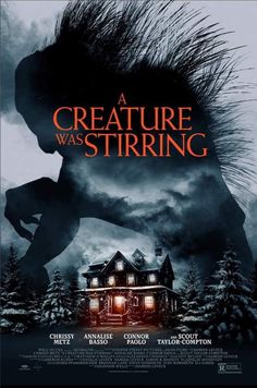 the movie poster for a creature was stirring with an image of a house in the background