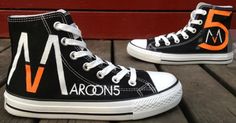 Maroon 5 Shoes Maroon 5 Custom Hand Painted Shoes Minion Shoes, Custom Converse Shoes, Christmas Anime, Shoe Makeover, Shoes Quotes, Custom Converse