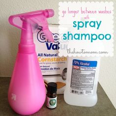 how to make spray shampoo | The How To Mom Homemade All Purpose Cleaner, Carpet Deodorizer, Homemade Air Freshener, Diy Dry Shampoo, Carpet Cleaning Hacks, Diy Cleaners, Cleaners Homemade, Orange Essential Oil, Homemade Beauty Products