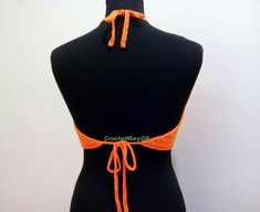 Orange Crochet Top, Crochet Crop Top, Ηalter Top, Bustier Top | Etsy Orange Crochet Beach Top For Spring, Fitted Orange Crochet Top For Summer, Orange Crochet Top For Beach And Spring, Fitted Orange Crochet Top For Vacation, Orange Bohemian Fitted Crochet Top, Orange Summer Crochet Top, Orange Halter Top, Orange Crochet, Top Bustier