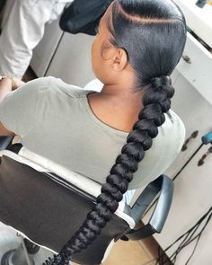 Sleek Braided Ponytail, Black Ponytail, Weave Ponytail Hairstyles, Sleek Ponytail Hairstyles, Weave Ponytail, Black Ponytail Hairstyles, Ponytail Bun, African Hair Braiding Styles, Braided Ponytail Hairstyles