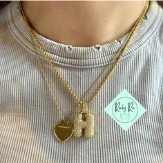 The Balloon Letter with pave stones set in 14k gold/silver plated stainless steel is hung on a 14k gold/silver 45cm rope chain and is the perfect statement piece for everyday wear - dainty on its own but also perfectly paired and layered with your other necklaces.  Makes a great gift for teenage girls.  https://roorubyshop.etsy.com Chain 45cm + 6cm extension  Free UK shipping (3-5 days) Free Standard Shipping to USA (7-10 days) Gold Bling Heart Pendant Jewelry, Gold Heart Pendant Jewelry With Bling, Gold Bling Necklaces For Valentine's Day, Gold Nameplate Jewelry With Box Chain, Gold Bling Necklace For Valentine's Day, Personalized Gold Jewelry With Box Chain, Personalized Gold Box Chain Jewelry, Gold Hypoallergenic Initial Pendant Jewelry, Valentine's Day Gold Bling Necklace