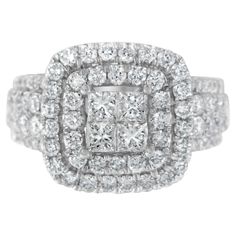 a diamond ring with two rows of diamonds on it