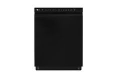 a black dishwasher on a white background