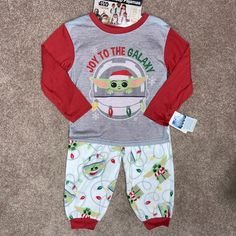 Nwt Pfsf Family Sleep Pajamas Polyester Top Fleece Bottoms Star Wars Mandalorian Baby Yoda Christmas, Strings Of Christmas Lights, “Joy To The Galaxy” 4t Star Wars Yoga, Baby Yoda Christmas, Yoda Christmas, Sleep Pajamas, Star Wars Pajamas, Boys Pjs, Lego Girls, Christmas Coat, Unisex Pajamas