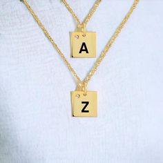 Show your style with this Dainty Alphabet Letter Tag Necklace. Its delicate design features an adjustable chain and an individual letter charm to create a look that's truly your own. The perfect everyday accessory for any occasion! Metal: 18K Gold PVD Over Sterling Silver Chain Size: 2-3mm, Adjustable Length Includes: Necklace & Pendant Features: Nickel/Lead free & hypoallergenic & 925 stamped Visit our catalog to find compatible Bolenvi jewelry. Need help? Contact Us. Additional Details Occasio Initial Pendant Charm Necklaces For Mother's Day, Personalized Gift Charm Necklace With Initial Pendant, Adjustable Clavicle Chain Initial Necklace As Gift, Adjustable Initial Necklace With Clavicle Chain As Gift, Dainty Adjustable Initial Necklace As Gift, Adjustable Charm Necklace For Personalized Gift, Everyday Charm Necklace With Square Pendant And Adjustable Chain, Charm Necklaces With Adjustable Chain For Personalized Gifts, Initial Pendant Necklace With Adjustable Chain As Gift