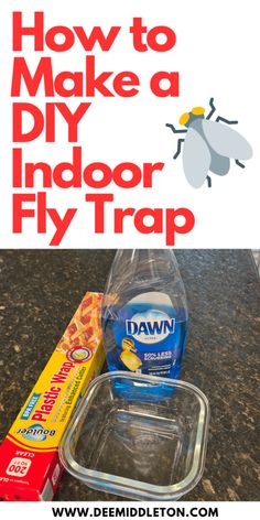 the instructions for how to make a diy indoor fly trap with food in it