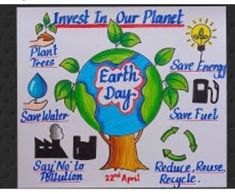 an earth day poster with the words save water