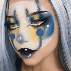 Clown Core Makeup, Clown Makeup Ideas, Melanie Concert, Extra Makeup, Clown Oc, Makeup Ideas For Halloween, Clown Hair