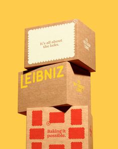 three boxes stacked on top of each other with the words leinz written on them