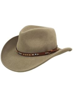 Hutchins - (3X) Wool Cowboy Hat Brown Felt Ranch Hat, Brown Wool Western Hat, Stetson Open Road Straw Hat, Brown Stetson Cowboy Hat, Stetson Open Road, Stetson Cowboy Hats, Brown Leather Hat, Broken Arrow, Outdoor Hats