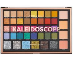 Live a life of never-ending color with this multi-finish 42 shade Kaleidoscope Palette. The vivid prismatic spectrum of satin, glitter, matte, shimmer and duo-chrome finishes will unleash your inner artist and let your imagination run wild on all the looks you can create. Perfect for everyone from beginners to pros and suitable for all skin tones. Profusion Eyeshadow Palette, Iridescent Makeup, Best Eyeshadow Palette, Glitter Shadow, Makeup Eyeshadow Palette, Best Eyeshadow, Face Palette, Makeup Palettes, Pigment Coloring