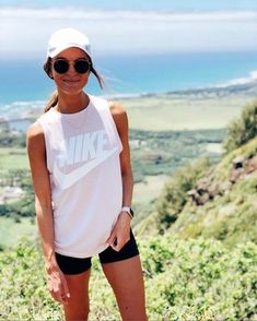 Today’s hike in this Nike tank + biker short #simpleoutdoorparty Boho Hiking Outfit, Hiking Outfit Men Summer, Cold Weather Hiking Outfit, Shorts Hiking Outfit, Warm Hiking Outfit, Hiking Outfit Women Winter, Plus Size Hiking Outfit, Casual Hiking Outfit, Outfit Biker Shorts