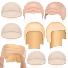 PRICES MAY VARY. Cosplay Bald Costume Set: you will receive 2pcs forehead wrinkled bald caps, 2pcs makeup latex bald caps and 4 pcs elastic hair nets, nice combination and enough quantity to meet your dressing needs, and you can share them with family and friends Quality Material: these bald head caps are made of quality stretchy latex, which fit various sizes of head, not easy to rip, smooth and comfortable to wear; With light rubber fragrance, give you good feeling of wearing experience; They Bald Caps, Head Types, Bald Cap, Shaving Your Head, The Giant Peach, Forehead Wrinkles, Hair Nets, Cosplay Accessories, Bald Head