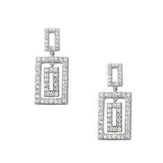 14kt White Gold Rectangle Drop Diamond Earrings (1 ctw) Diamond Dangling Earrings, Drop Diamond Earrings, Diamond Earrings Gold, Earrings Sapphire, Boca Raton Florida, Earrings Gold Hoop, Diamond Decorations, Earrings Opal, Earrings Emerald