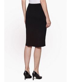 Ming Wang Elastic Waist Straight Knee Length Skirt | Dillard's Fitted Midi Skirt With Elastic Waistband, Fitted Midi Bottoms With Elastic Waistband, Stretch Midi Skirt With Elastic Waistband, Stretch Knee-length Lined Skirt, Knee-length Stretch Skirt With Elastic Waistband, Flattering Knee-length Lined Skirt, Fitted Skirt With Elastic Waistband For Fall, Midi-length Bottoms With Elastic Waistband And Stretch, Flattering Stretch Midi Skirt