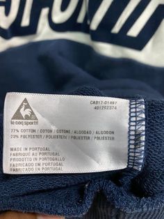 IMPORTANT* ACTUAL SAIZ MEASUREMENT : ➡️Size On Tag:M ➡️Armpit To Armpit: 20.5inches ➡️Back Collar To Hem: 26inches ➡️Condition:Good used ➡️Label:Lecoq sportif ➡️Material:77cotton/23polyster ➡️colour:Navy blue/white (PLEASE READ THE MANUAL MEASUREMENT CAREFULLY) -------------------------------------------------- Shipping: International shipping via DHL EXPRESS/FLEXIPACK WE ARE USING DHL EXPRESS/FLEXIPACK POSTAGE. ☎️PLEASE LEAVE YOUR PHONE NUMBER FOR SHIPPING PURPOSE BY DHL/FLEXIPACK ➡️Shipping Pr Sporty Logo Sweatshirt For Loungewear, Sporty Sweatshirt With Logo For Loungewear, Cotton Sweats With Logo Print For Sports Season, Cotton Sweatshirt With Logo In Sportswear Style, Cotton Sportswear Sweatshirt With Logo, Sporty Sweatshirt For Jogging, Sporty Crew Sweats With Embroidered Logo, Crew Neck Sweatshirt For Jogging, Athleisure Crew Neck Sweatshirt For Jogging