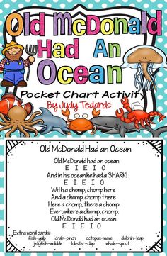 the old mcdonald had an ocean pocket chart activity