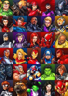 an image of many different characters from the avengers and spider - man movies, all in one