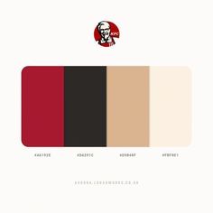 the color scheme is red, brown, and black with an image of a man's face on it