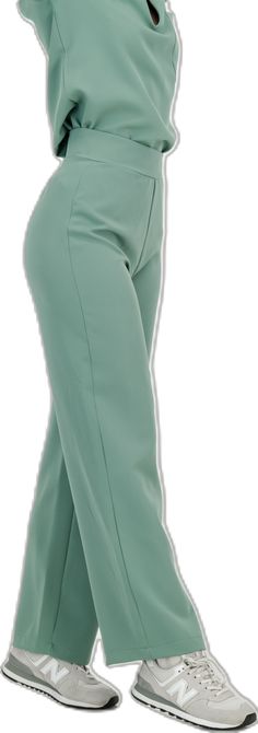 Trendy High Waist Wide Leg Formal Pants, Trendy High Waist Wide Leg Pants For Formal Occasions, Tailored Ankle-length Wide Leg Pants, Green Wide Leg Dress Pants For Office, Green Wide-leg Office Pants, Trendy High Waist Wide Leg Office Pants, Tailored Wide-leg Green Pants, Formal Green Wide Leg Bottoms, Trendy Wide Leg Dress Pants For Formal Occasions