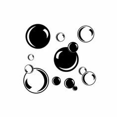 black and white bubbles on a white background