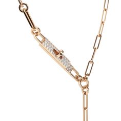 This Kelly Chaine Lariat necklace is in 18k Rose Gold, has two dangling Key charms, a Kelly clasp and clochette charm, set in forty-one round, brilliant cut, White diamonds.Origin: FranceCondition: New and never wornAccompanied by: Hermes box, leather jewelry box and ribbonMeasurements: Interior: 15" | Drop length: 5 cm | Motif size: 0.55 x 3.7 cm Key Charms, Neverfull Mm Monogram, Hermes Jewelry, Leather Jewelry Box, Hermes Box, Rose Gold Hardware, Backpack Tote Bag, Charm Set, Lariat Necklace