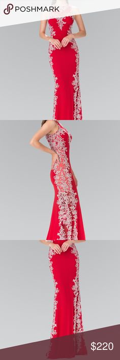 Embroidered RED Long Dress with Open Back GL2320 Wholesale Evening Gowns 2018 with illusion neckline, Jersey fabric bodice with tracery embelishment, semi sheer back with zipper closure, and also long skirt with trumpet shape.‚ÿPerfect choice for the current and upcoming season.‚ÿThe harmony of the combination of‚ÿburgundy color and style design perfectly underlines your elegance and individuality.      Long Dress     Illusion neckline     Jersey Fabric     Tracery embelishment     Semi sheer ba Embroidered Evening Dress For Prom, Red Embroidered Dress For Gala, Embroidered Red Gala Dress, Red Dresses With Sheer Bodice, Red Evening Dress With Sheer Bodice For Gala, Elegant Red Dress With Sheer Bodice, Red Gala Dress With Sheer Bodice, Formal Red Gown With Floral Embroidery, Elegant Red Gown With Floral Embroidery