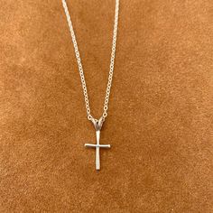 sterling silver chain and necklace 16" chain Silver Cross Necklace, Sterling Silver Cross Necklace, Sterling Silver Cross, Silver Cross, Sterling Silver Chain, Sterling Silver Chains, Silver Chain, Cross Necklace, Sterling Silver