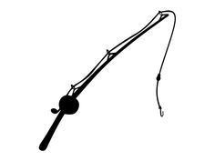 a fishing rod with a fish hook attached to it's end, on a white background