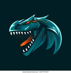 the head of a dragon with sharp teeth