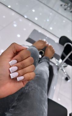 French Tip With White Base, All White French Tip Nails, White On White French Tip Nails, Plain White Nails, 16 Tattoo, Acrylic Toe Nails, White French Tip, Colored Acrylic Nails, French Tip Acrylic Nails