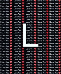 i love you wallpaper with hearts and the letter l in white on a black background