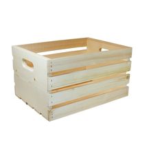 a large wooden crate with two handles