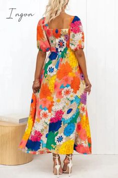 Details: Material: Polyester, Spandex Style: Sweet, Elegant Pattern Type: Floral Element: Patchwork Neckline: V Neck Silhouette: Printed Dress Sleeve Style: Hubble-Bubble Sleeve Sleeve Length: Short Sleeve Clothing Length: Long Type: Full Print Size(in) Bust Waist Dresses Length Sleeve Length S 31.5 27.2 54.3 12.6 M 33.1 28.7 54.7 13 L 35.4 31.1 55.1 13.4 XL 37.8 33.5 55.5 13.8 2XL 40.2 35.8 55.9 14.2 Tips:Due to the many variations in monitors, the color in the image could look slightly different, please take physical design and color shall prevail.Please allow 0.4"-1" differs due to manual measurement. Hubble Bubble, Floral Patchwork, Dress Sleeve Styles, Elegant Pattern, Bubble Sleeve, Elegant Floral, Printed Dress, Waist Dress, Polyester Spandex