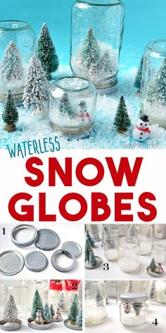 snow globes are the perfect winter craft for kids and adults to make with their own hands