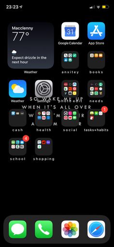 an iphone screen with various icons on it