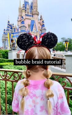 Hairstyles For Theme Parks, Hairstyles For Amusement Parks, Amusement Park Hairstyles, Park Hairstyles, Disney Hairstyles, Disney Hair, Bubble Braids, Braid Tutorial, Athletic Hairstyles