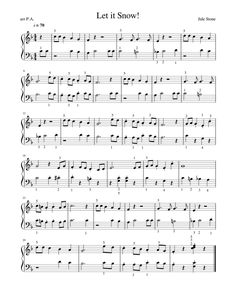 sheet music with the words let it snow